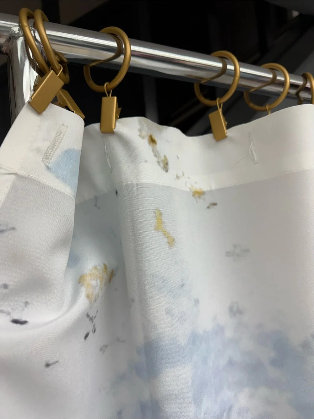 Orren Ellis Frosted Cake Abstract Shower Curtain NWOT Abstract Grey Blue